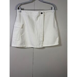 Studio by The Workshop White Cargo Wrap Mini Skirt M Utility Downtown Girl
